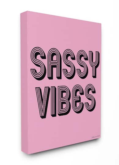 Stupell Industries lulusimonSTUDIO Pink & Sassy Vibes Canvas Wall Art